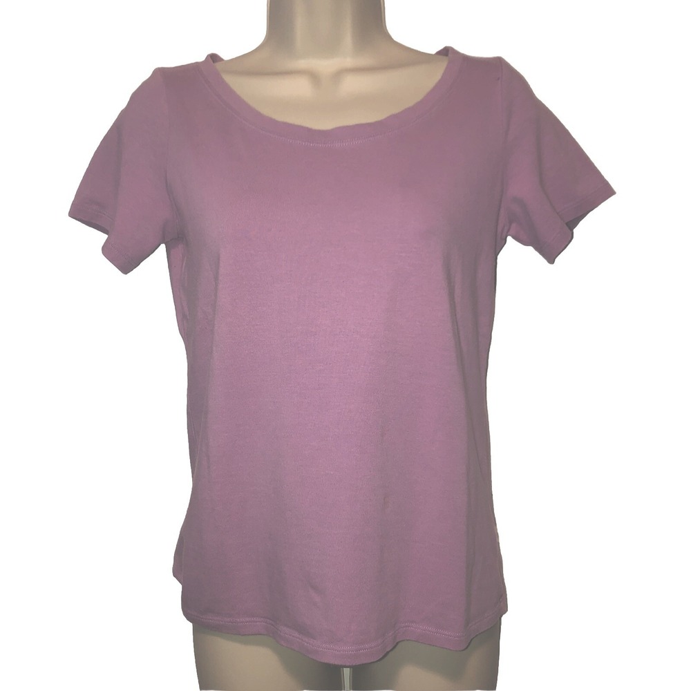 Eileen Fisher Women's PP Lavender Purple 100% Organic Cotton Tee Shirt Top NWOT